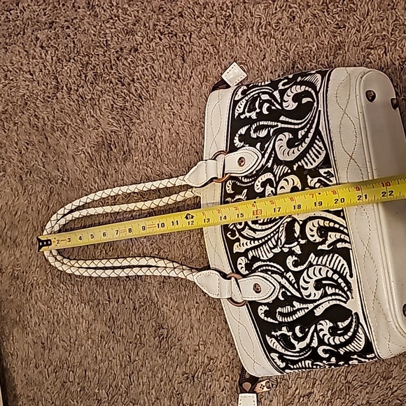 Patricia Nash Black and White Shoulder Bag - Picture 12 of 13